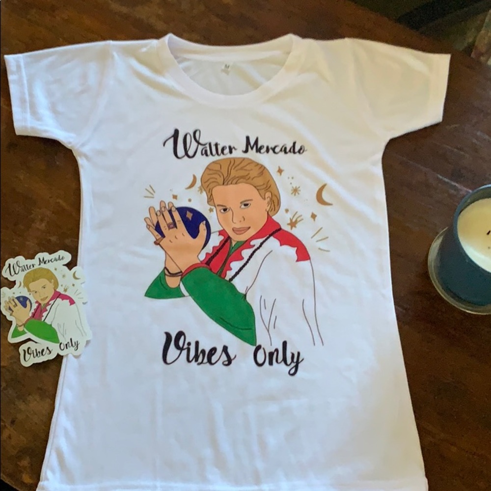 Walter Mercado tee with sticker